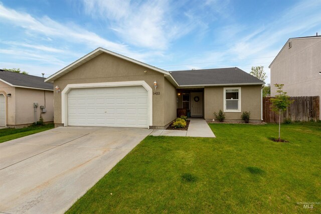 3422 Vistapark Dr, Caldwell, ID 83605 - ranch-style house with a garage, concrete driveway, and stucco siding