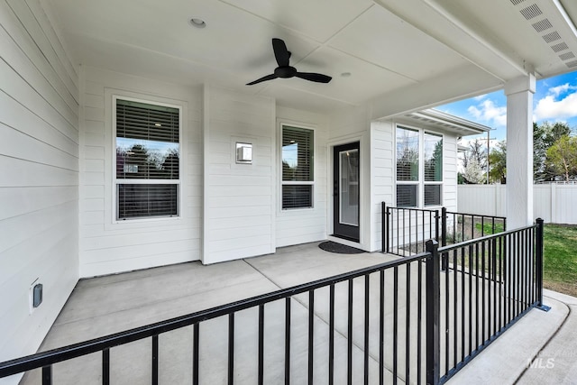 1440 E Azan St, Meridian, ID 83646 - view of patio / terrace featuring fence and a ceiling fan