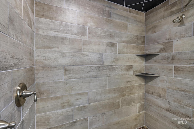 detailed view of tiled shower