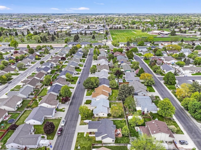 aerial overview of property's location with nearby suburban area