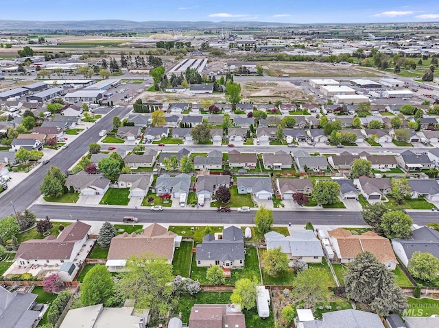 aerial overview of property's location with nearby suburban area