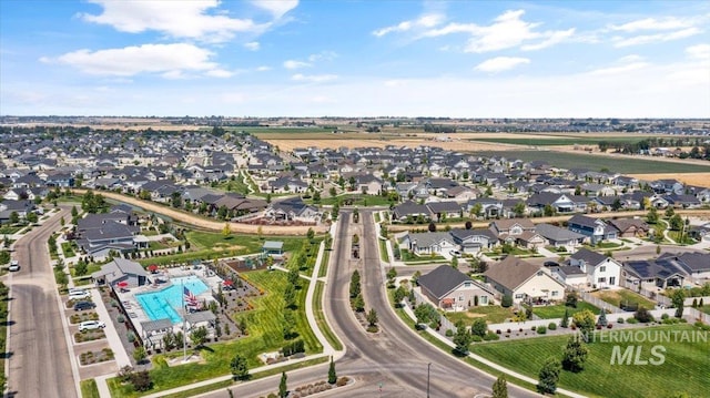 aerial view featuring a residential view