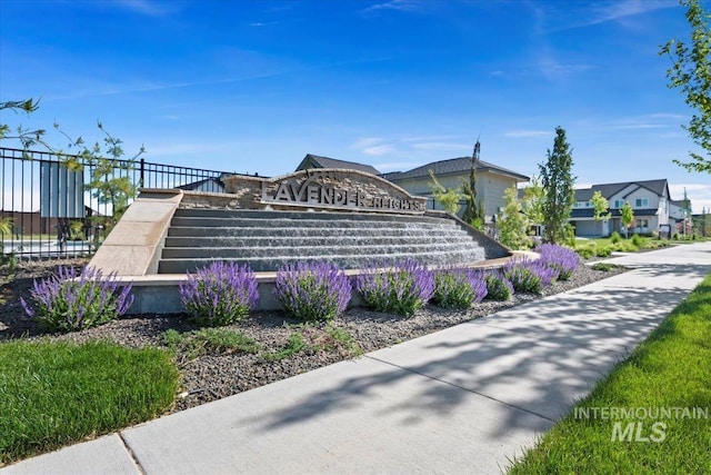 view of community sign