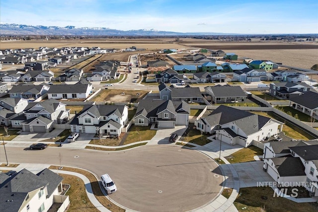 aerial view featuring a mountain view