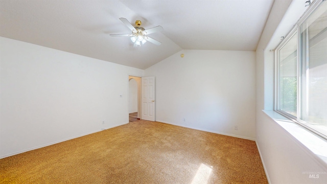 278 Trotter Dr, Twin Falls, ID 83301 - spare room with light carpet, lofted ceiling, and ceiling fan