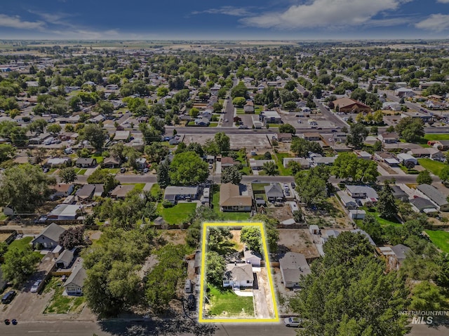 bird's eye view with a residential view