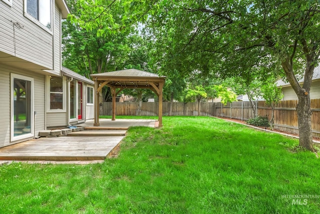 2943 S Zach Pl, Boise, ID 83706 - view of yard with a gazebo and a wooden deck