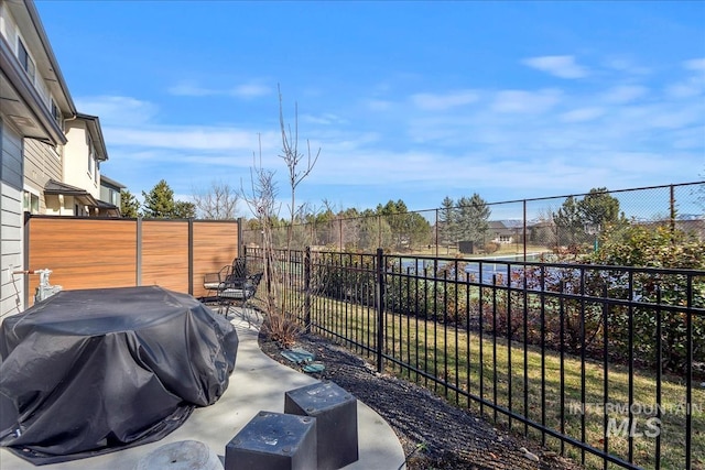 3268 S Sedgebrook Ln, Eagle, ID 83616 - view of patio / terrace featuring a fenced backyard and area for grilling