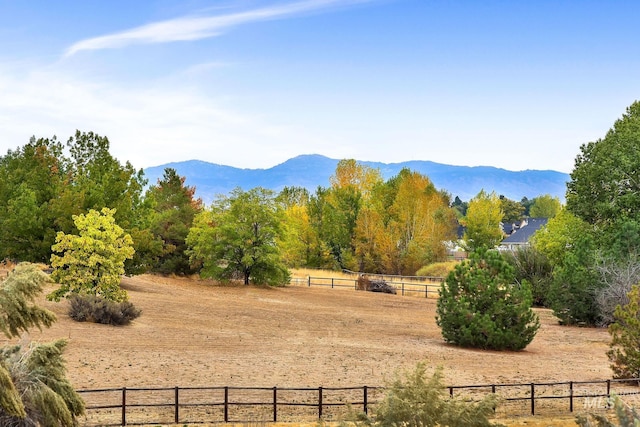 view of mountain feature featuring a rural view