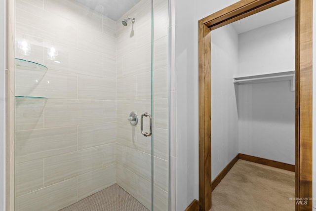 bathroom featuring walk in shower