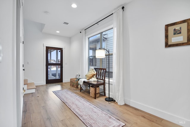 foyer featuring light hardwood / wood-style floors