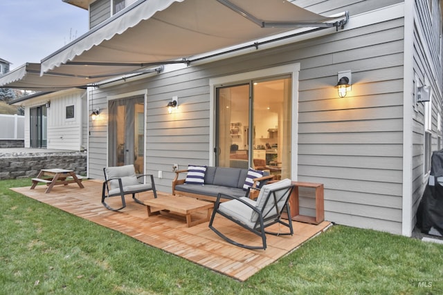 view of patio with an outdoor hangout area