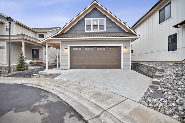 view of front of house with a garage