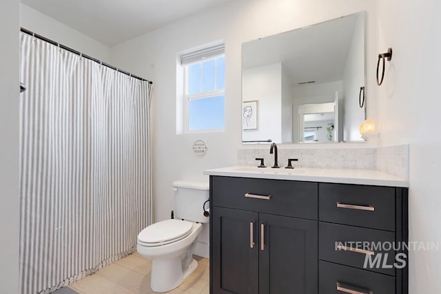 12524 W Shortcreek, Star, ID 83669 - full bath with vanity, decorative backsplash, curtained shower, and tile patterned floors