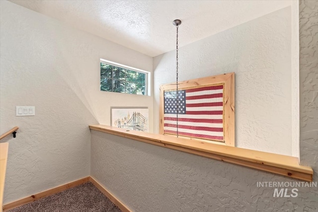 23 Waterline Ln, Cascade, ID 83611 - stairway featuring carpet flooring and a textured wall
