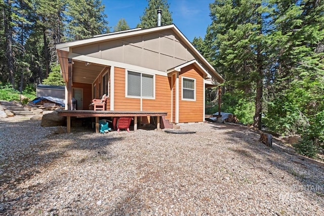 23 Waterline Ln, Cascade, ID 83611 - rear view of house featuring a wooden deck