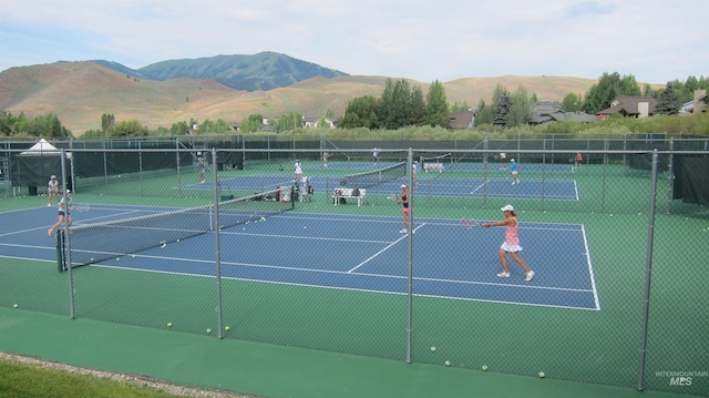 4139 Bluff Condo Dr, Sun Valley, ID 83353 - view of tennis court with a mountain view
