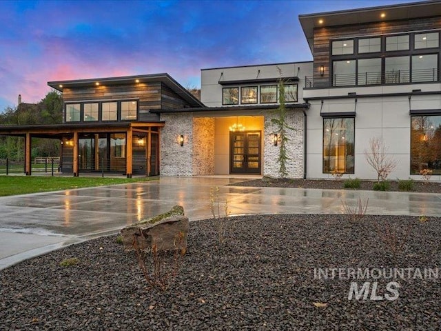 exterior space with french doors