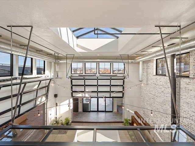 interior space featuring a skylight