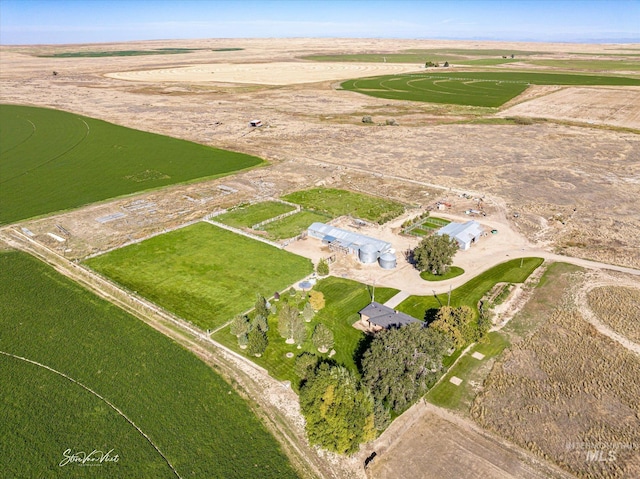 aerial view with a rural view