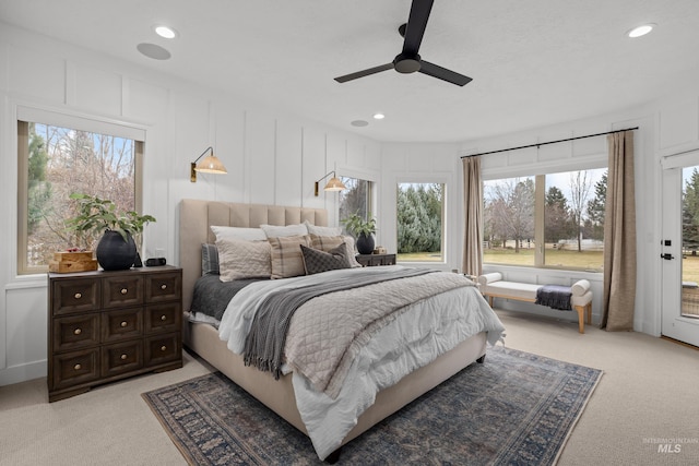 3031 Champagne Ct, Eagle, ID 83616 - bedroom featuring light colored carpet, a decorative wall, and recessed lighting