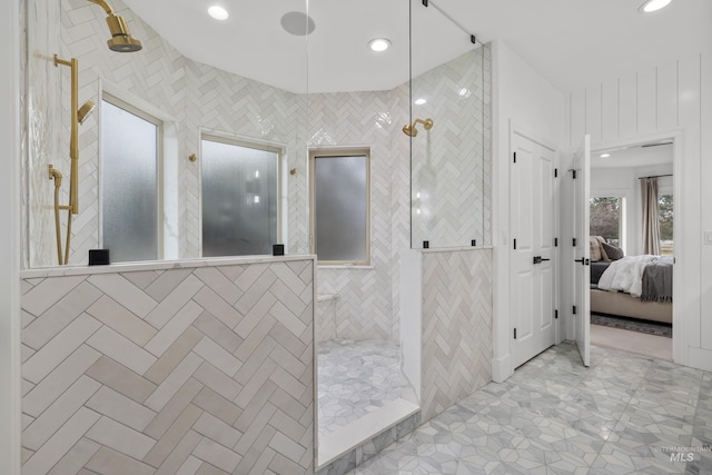 3031 Champagne Ct, Eagle, ID 83616 - ensuite bathroom with a walk in shower, recessed lighting, ensuite bathroom, and tile patterned flooring