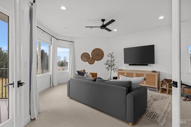 3031 Champagne Ct, Eagle, ID 83616 - living area with a ceiling fan and recessed lighting