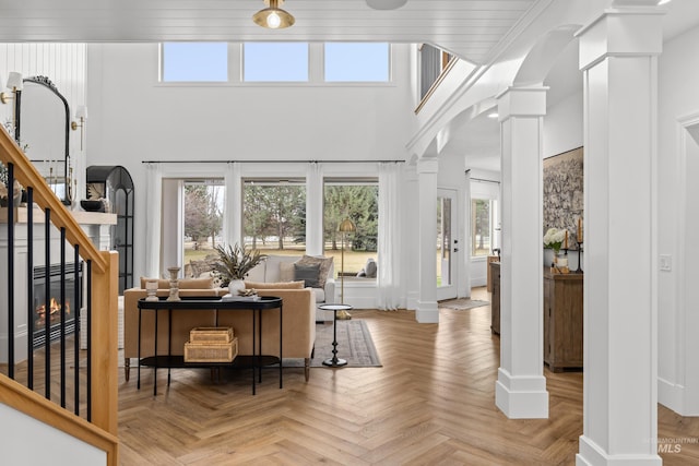3031 Champagne Ct, Eagle, ID 83616 - foyer entrance featuring a wealth of natural light and decorative columns
