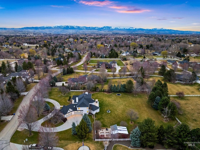 3031 Champagne Ct, Eagle, ID 83616 - aerial view at dusk with a mountain view