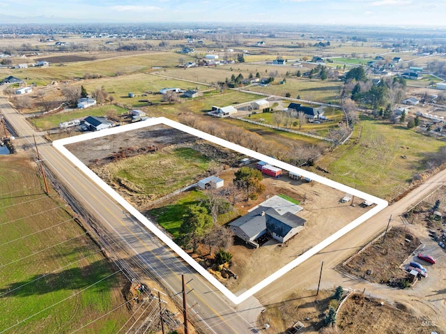 aerial view with a rural view