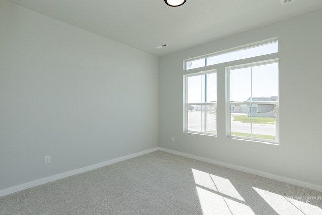 spare room with light carpet and a wealth of natural light