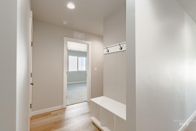 mudroom featuring light wood-type flooring