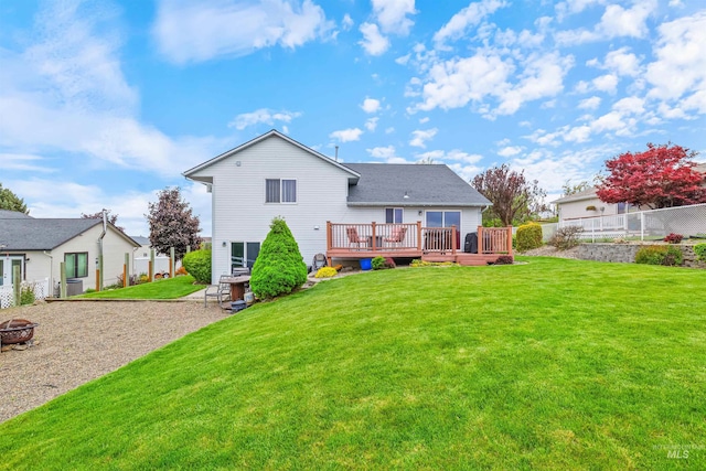 386 E Valleyview Ave, Genesee, ID 83832 - rear view of property with a fire pit and a deck