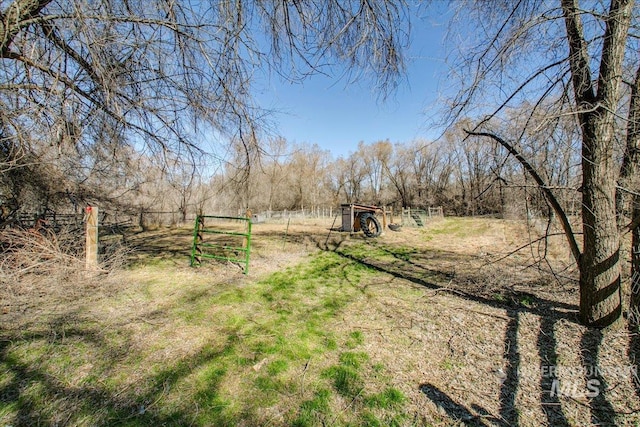 view of yard with an outbuilding