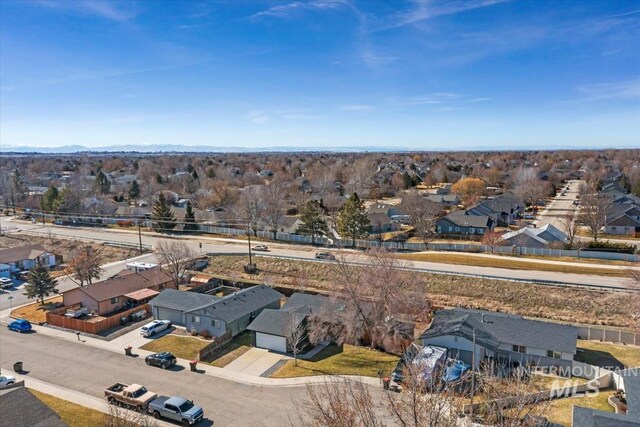 aerial view with a residential view