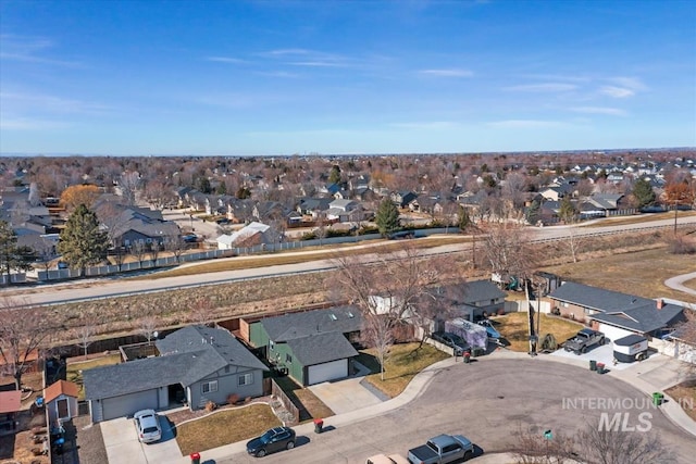 aerial view featuring a residential view