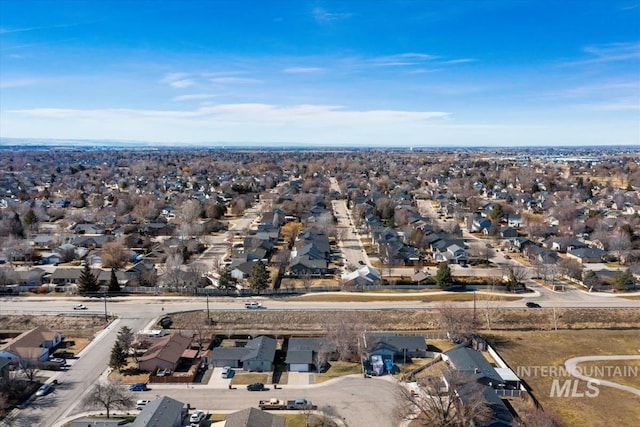 aerial view with a residential view