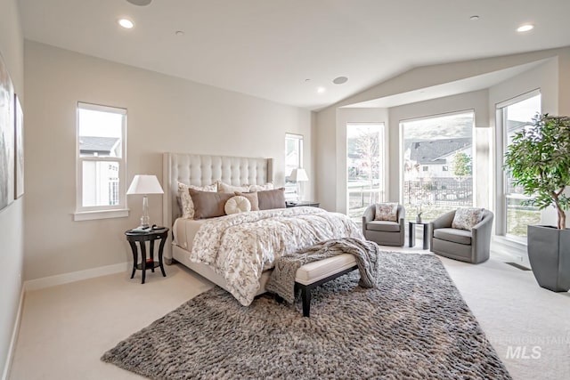 5946 E Barber Dr, Boise, ID 83716 - bedroom with recessed lighting, multiple windows, light colored carpet, and vaulted ceiling