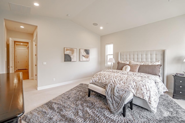 5946 E Barber Dr, Boise, ID 83716 - bedroom featuring baseboards, recessed lighting, carpet flooring, and lofted ceiling