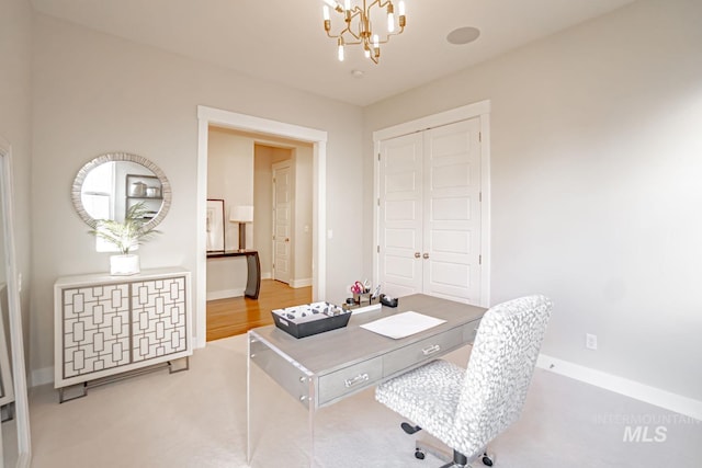 5946 E Barber Dr, Boise, ID 83716 - office space with baseboards and an inviting chandelier