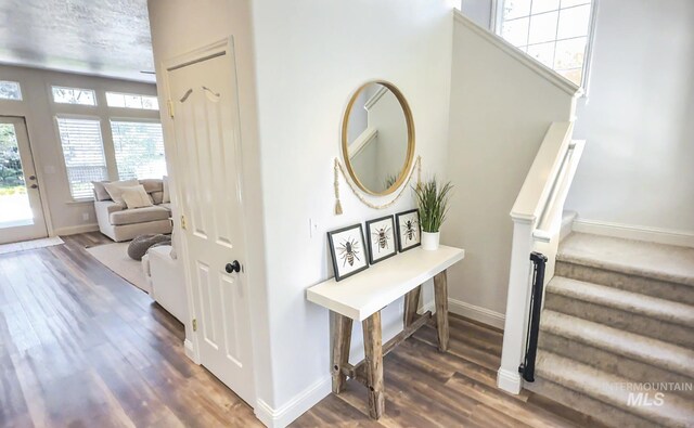 104 E Stonewater, Eagle, ID 83616 - stairs with wood finished floors