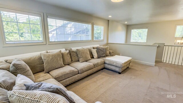 104 E Stonewater, Eagle, ID 83616 - living room featuring carpet flooring and recessed lighting