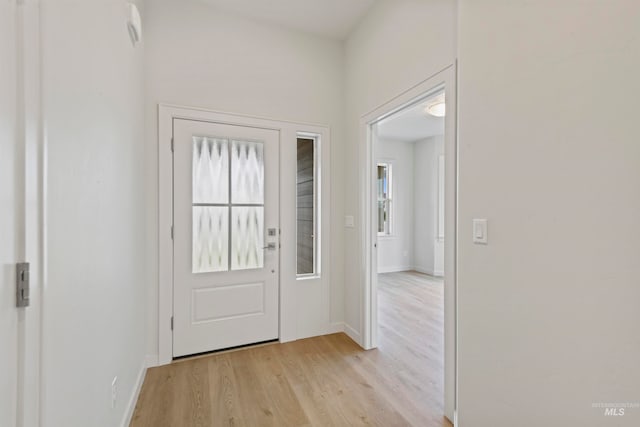 foyer entrance featuring light hardwood / wood-style floors