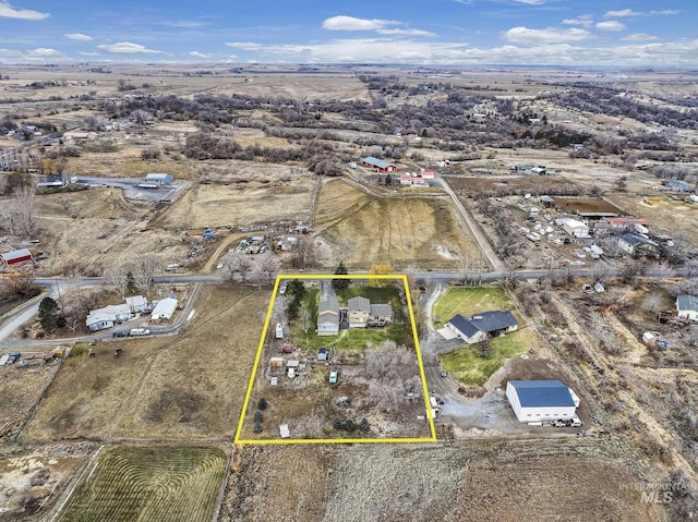 bird's eye view featuring a rural view