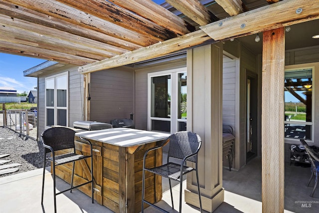 view of patio / terrace with outdoor dry bar