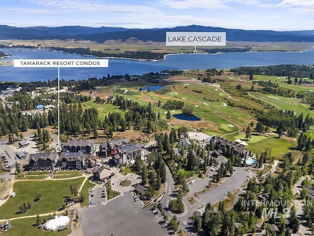 720 Village Dr Unit 404, Donnelly, ID 83615 - aerial view of property and surrounding area with a water and mountain view