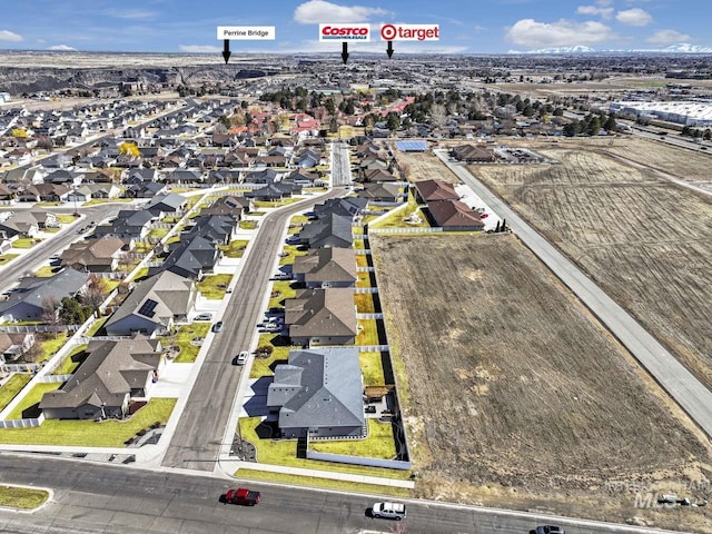 aerial overview of property's location with nearby suburban area