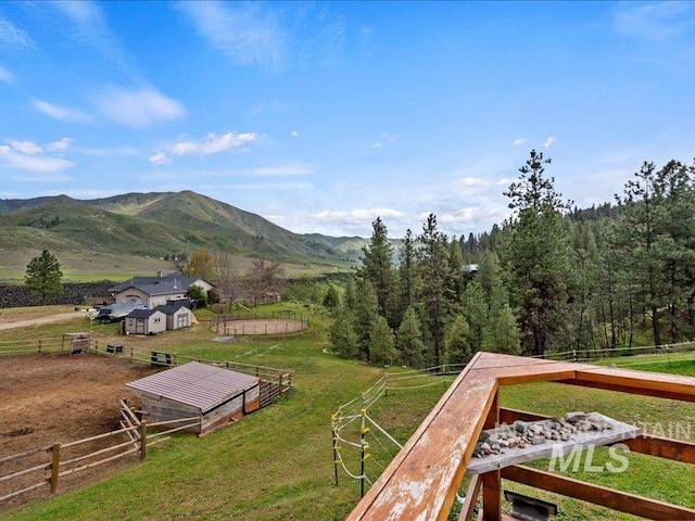 view of mountain feature featuring a rural view