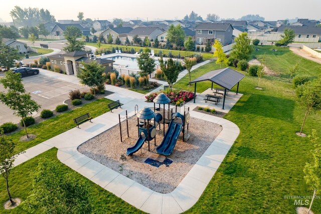 3795 W Tribute St, Meridian, ID 83642 - view of community with a residential view, a lawn, and a gazebo