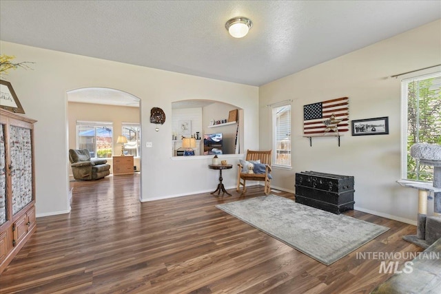 2175 W Willow Pointe Ave, Nampa, ID 83651 - entrance foyer featuring arched walkways, healthy amount of natural light, wood finished floors, baseboards, and a textured ceiling
